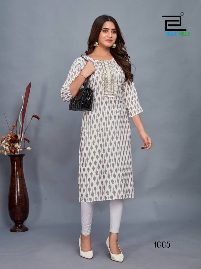 Dream 3 By Blue Hills Printed Straight Kurti Wholesale Price In Surat
